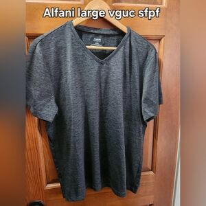 Alfani Men's Heathered V-Neck Short Sleeve Shirt - Charcoal